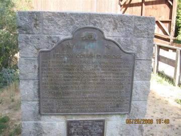 Felton Bridge Plaque. Photo by the Keatings May, 2008